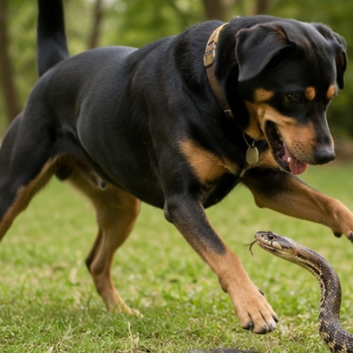 dog encounter with snake