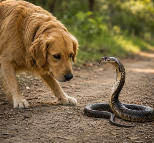 dog encounter with cobra